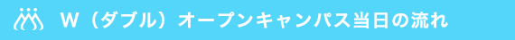 Ｗ（ダブル）オープンキャンパス当日の流れ