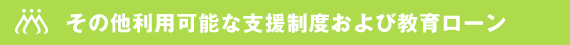 その他利用可能な支援制度および教育ローン